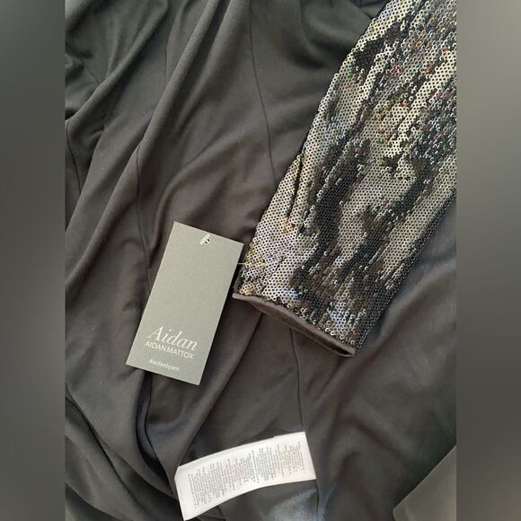 Aidan by Aidan Mattox Sequin Tuxedo Minidress size 0 - Picture 12 of 13